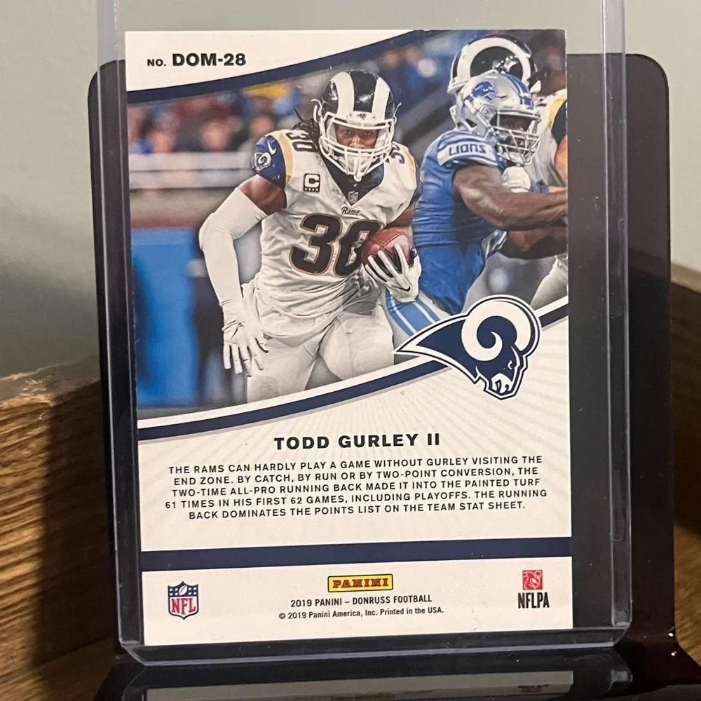 🏈 Tony Gurley II 2019 Donruss Dominator’s Football NFL Trading Card #DOM-28